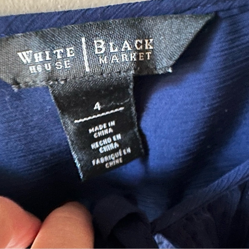 White House Black Market Navy Blue Top - Picture 7 of 7